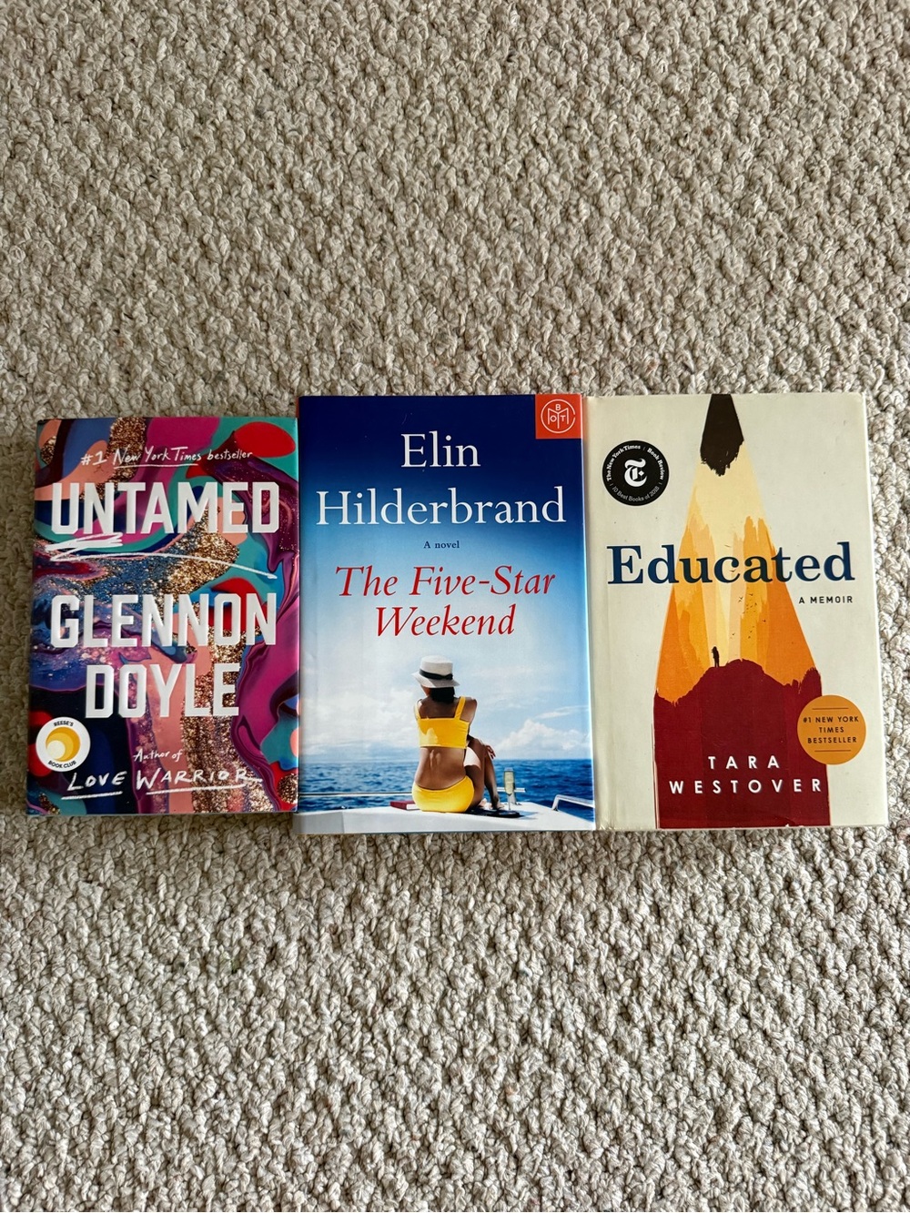 Set of 3 Popular hardcover Books – Untamed, The Five-Star Weekend, Educated